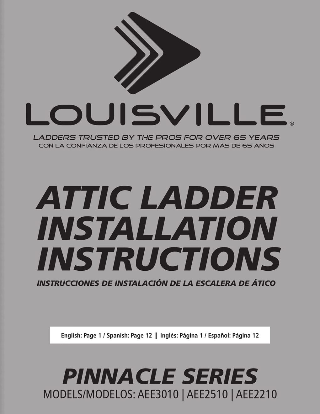 AEE2210 and AEE2510 Attic Ladders Installation Instructions Marketing Material Image