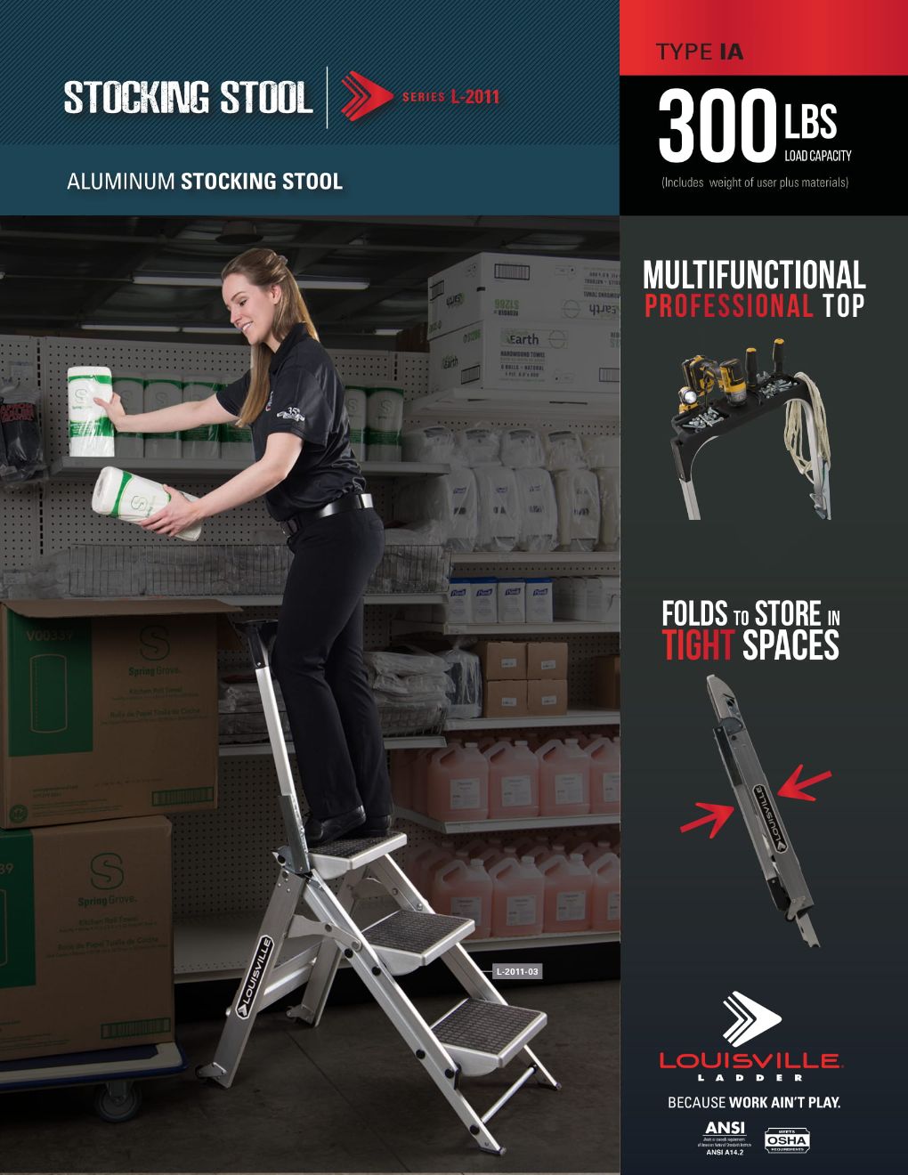 L-2011 Stocking Stool Flyer and Spec Sheet Marketing Material Image