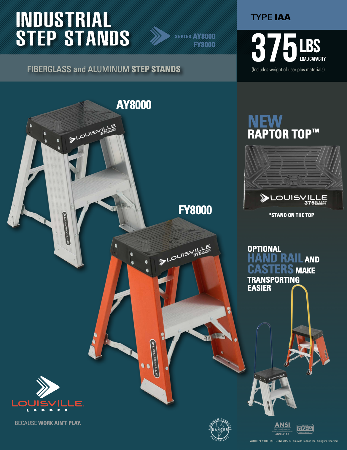 AY8000 and FY8000 Industrial Step Stands Marketing Material Image