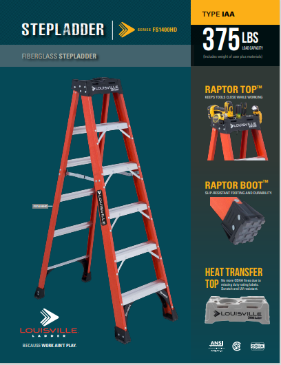 FS1400HD Stepladder Flyer Marketing Material Image